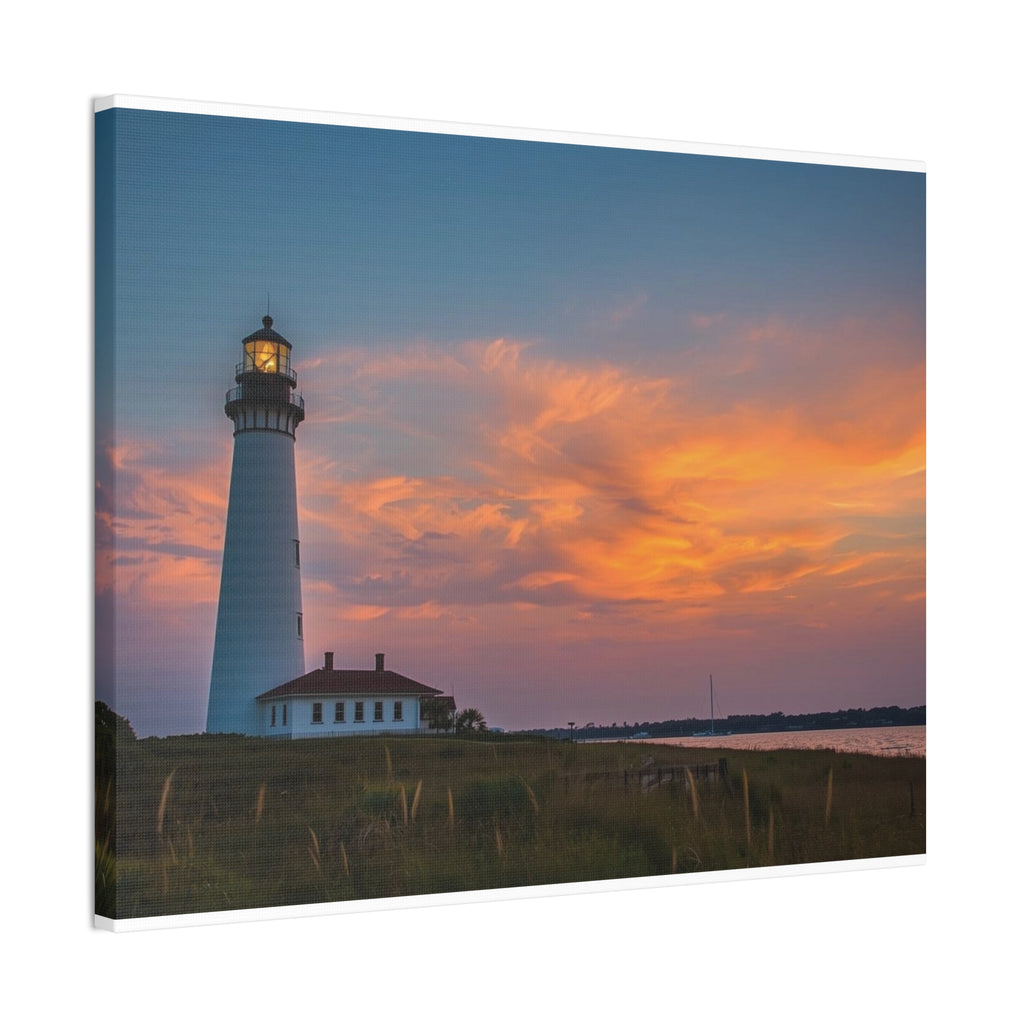 Lighthouse Sunset Canvas Print — Stretched Wall Art