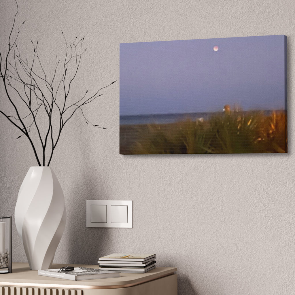 Moonlit Beach Canvas Print — Tranquil Coastal Wall Art