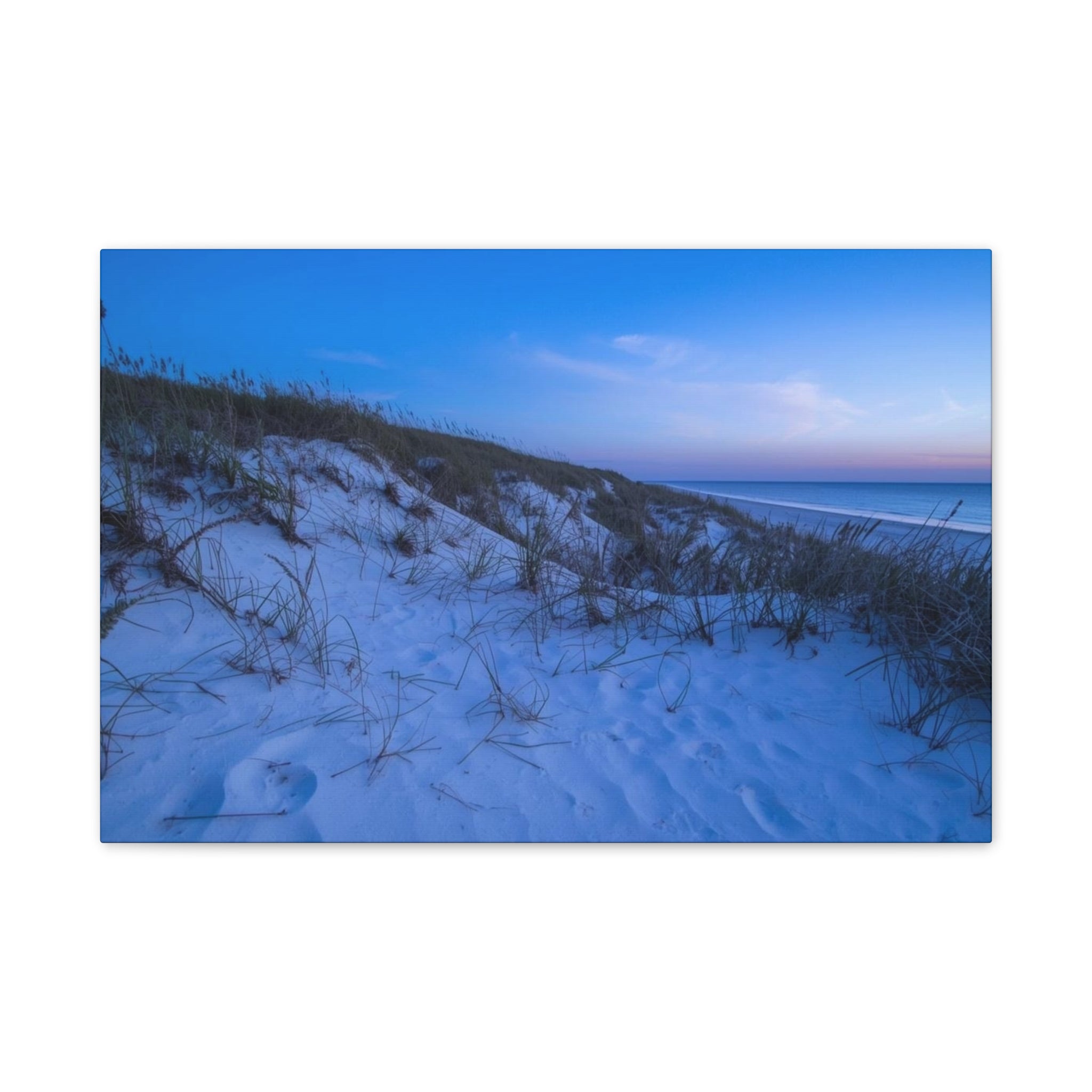 Blue Dune Beach Canvas Print — Serene Coastal Wall Art