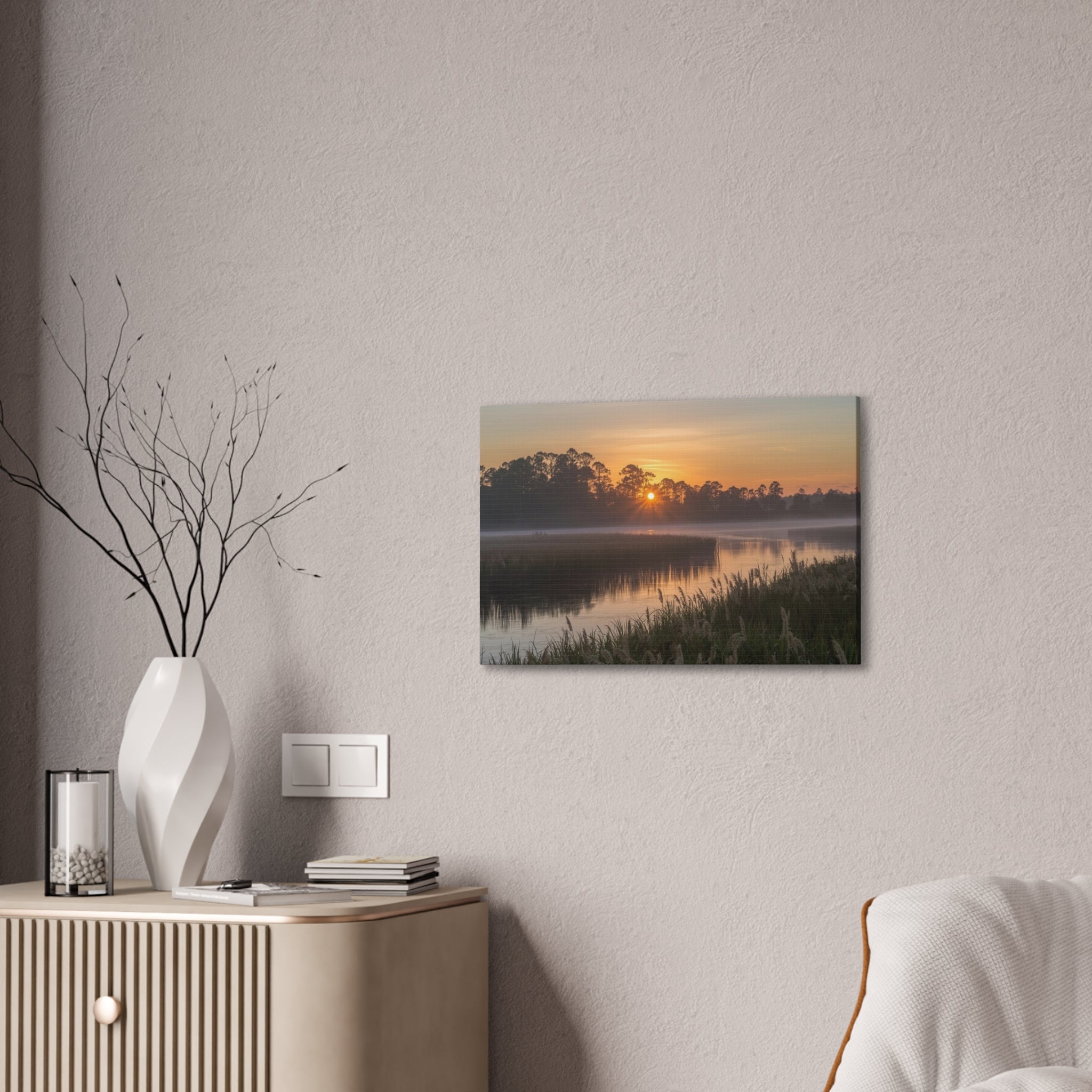 Sunrise Marsh Canvas Print — Tranquil Wetlands Wall Art