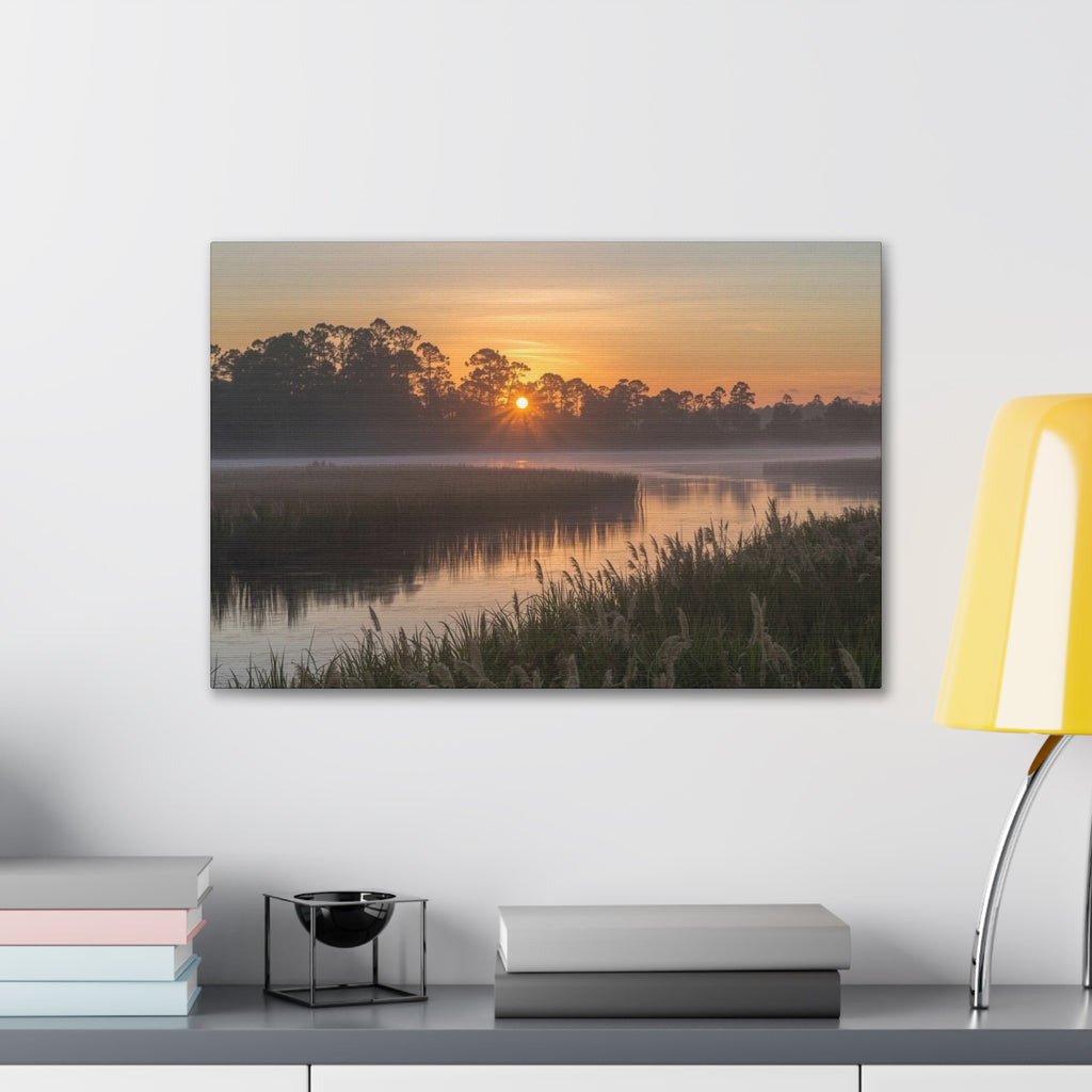 Sunrise Marsh Canvas Print — Tranquil Wetlands Wall Art