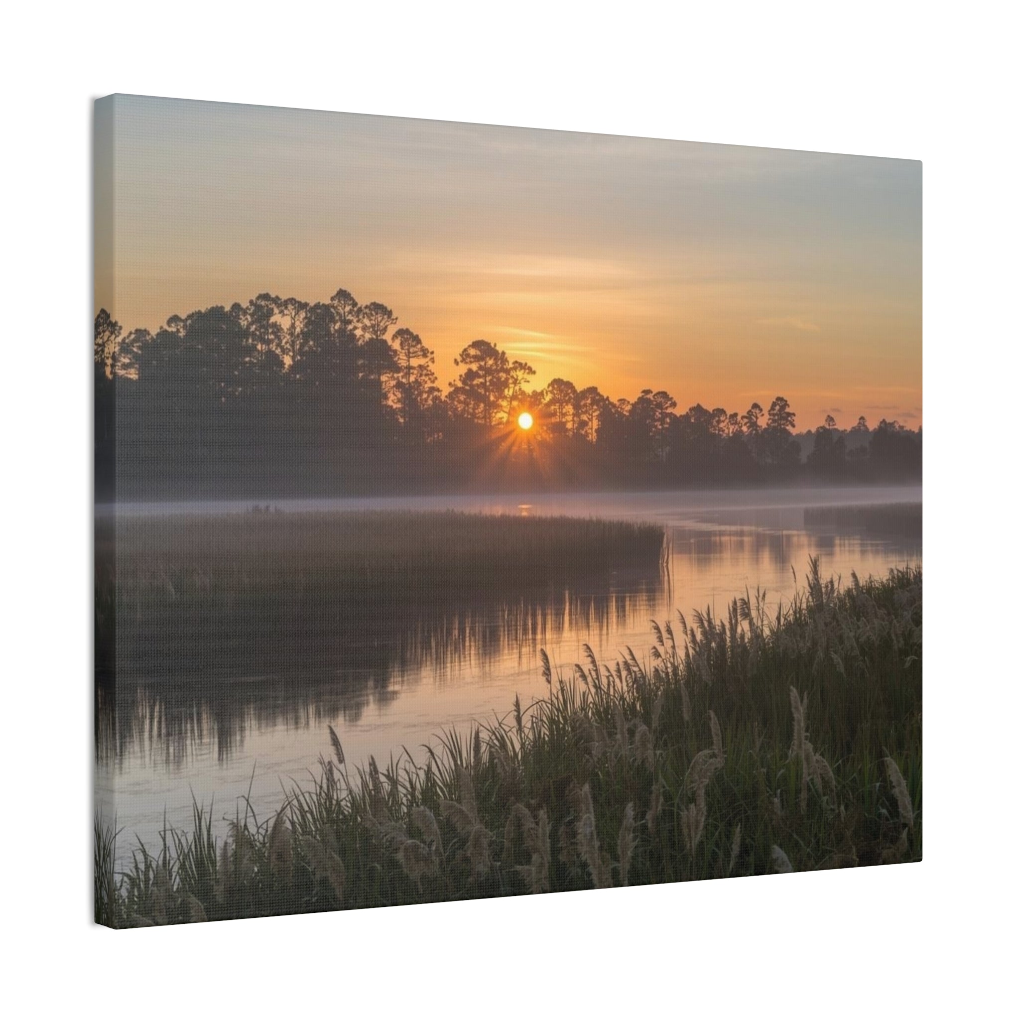 Sunrise Marsh Canvas Print — Tranquil Wetlands Wall Art