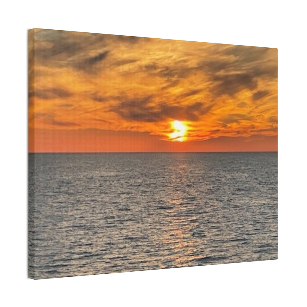 Sunset Over Ocean Canvas Print — Coastal Wall Art
