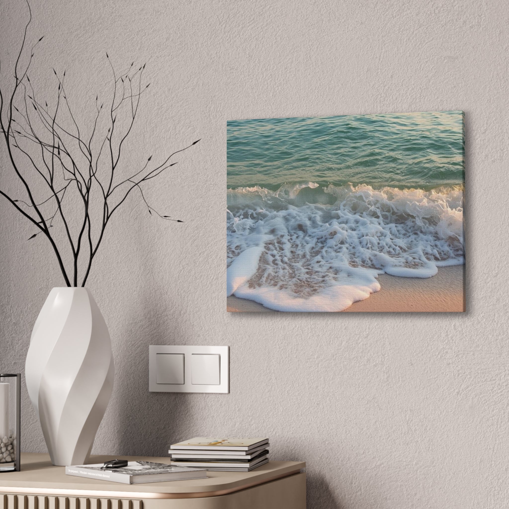 Beach Waves Canvas Print — Seashore Ocean Wall Art (Stretched Canvas 0.75")