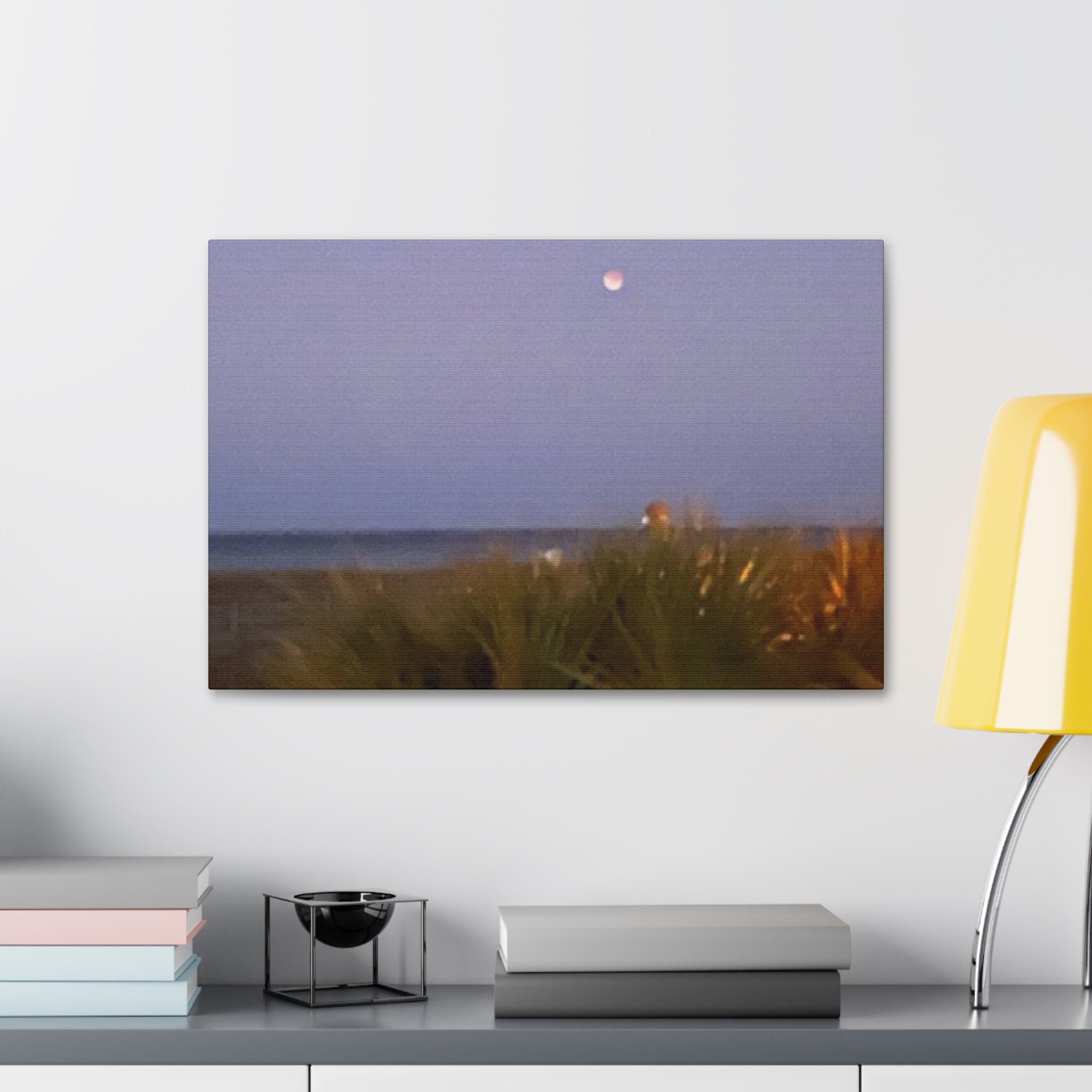 Moonlit Beach Canvas Print — Tranquil Coastal Wall Art