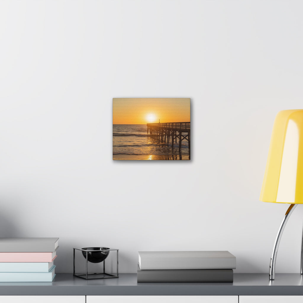 Sunset Pier Canvas Wall Art - Stretched 0.75"