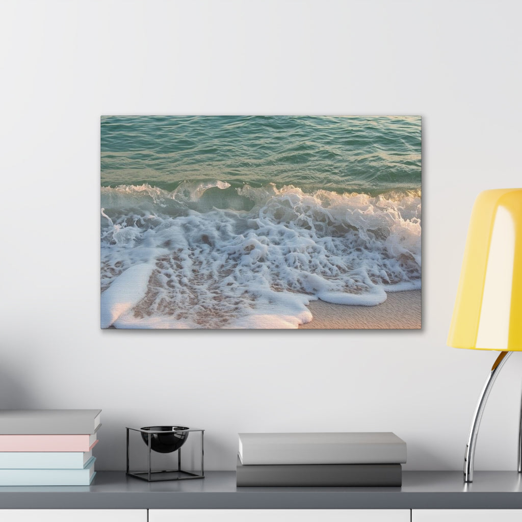 Beach Waves Canvas Print — Seashore Ocean Wall Art (Stretched Canvas 0.75")