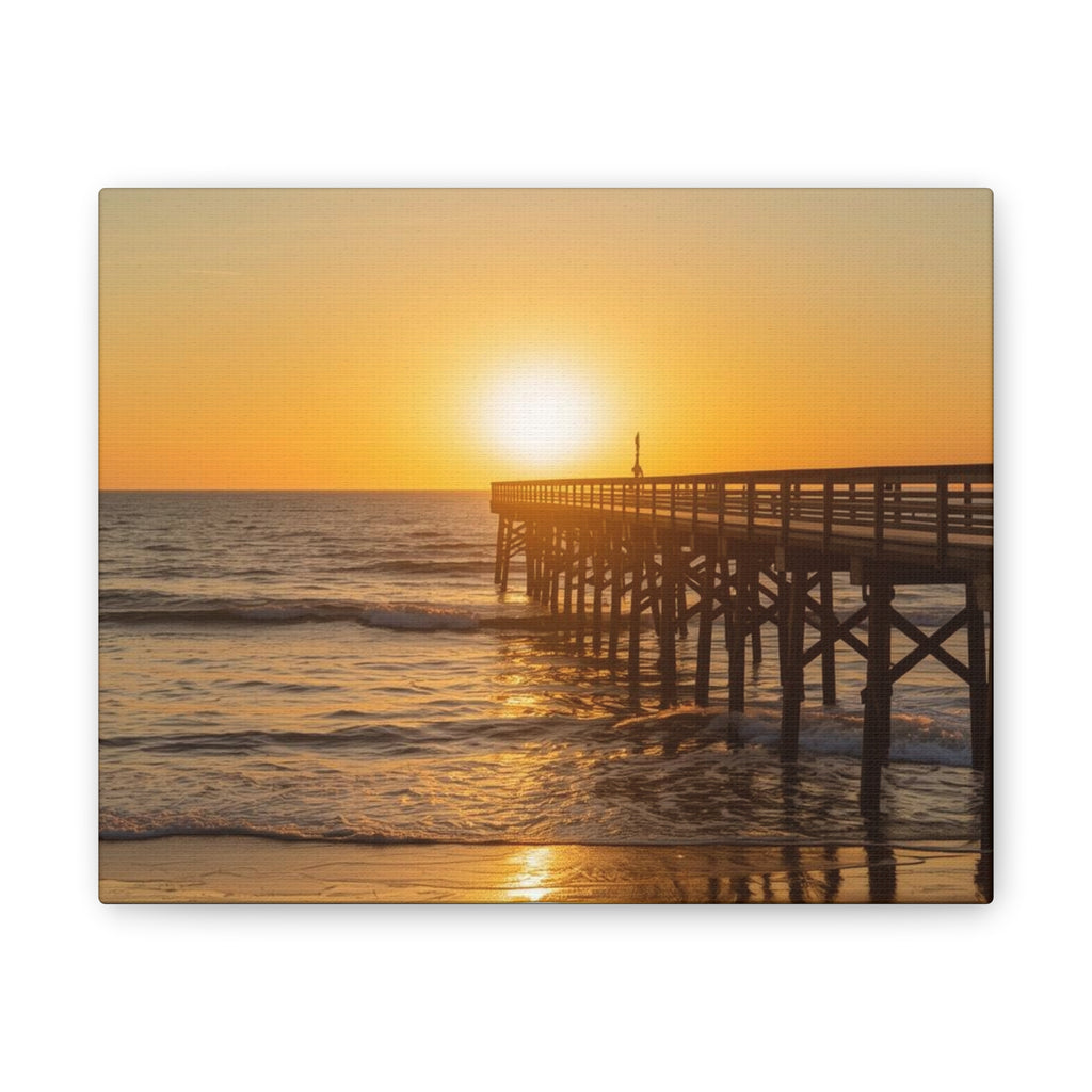 Sunset Pier Canvas Wall Art - Stretched 0.75"