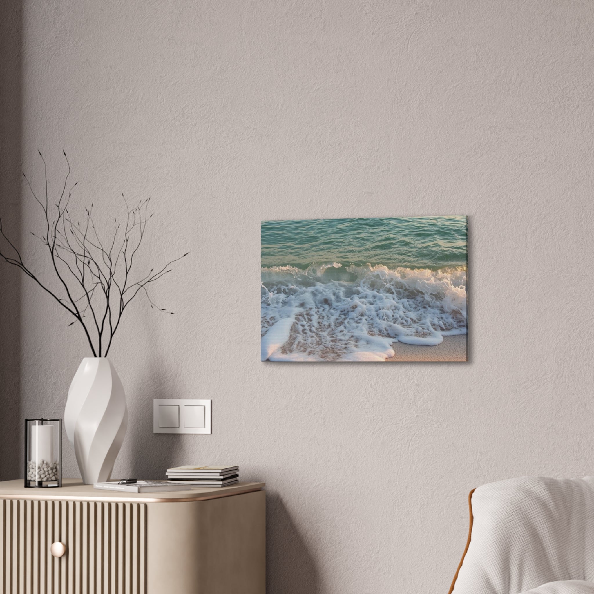 Beach Waves Canvas Print — Seashore Ocean Wall Art (Stretched Canvas 0.75")