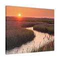 Marsh Sunset Canvas Wall Art — Tranquil Coastal Sunset Landscape Print