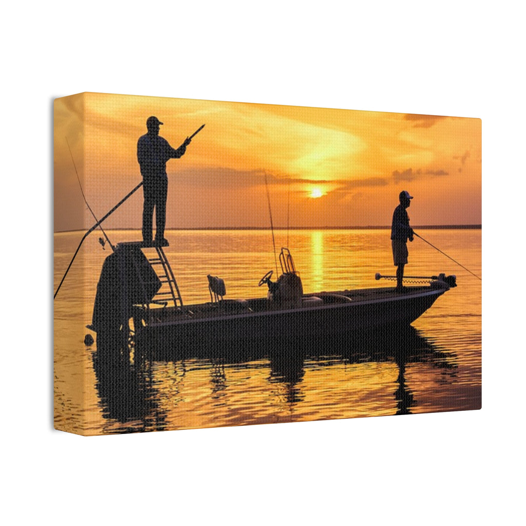 Sunset Fishing Canvas Print – Stretched 1.5" Wall Art