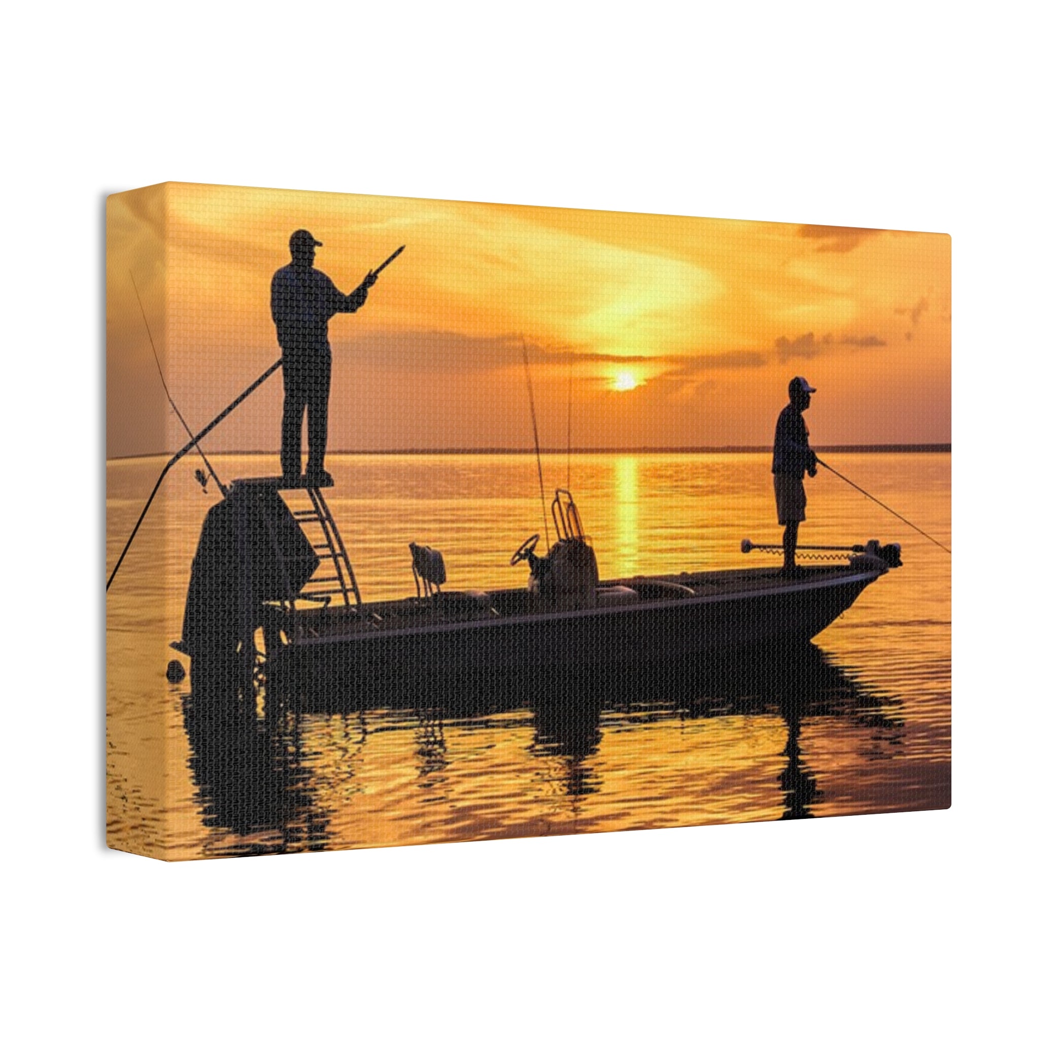 Sunset Fishing Canvas Print – Stretched 1.5" Wall Art
