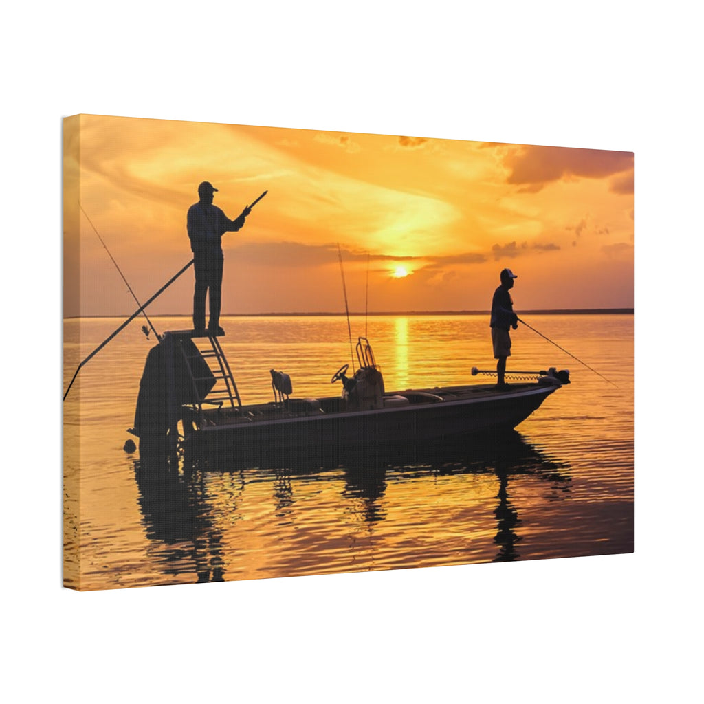 Sunset Fishing Canvas Print – Stretched 1.5" Wall Art