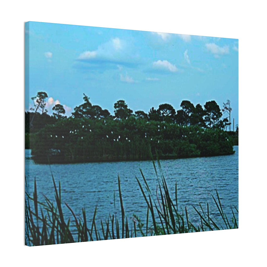 Seaside Marshscape Canvas Print — Tranquil Blue Wetland Wall Art
