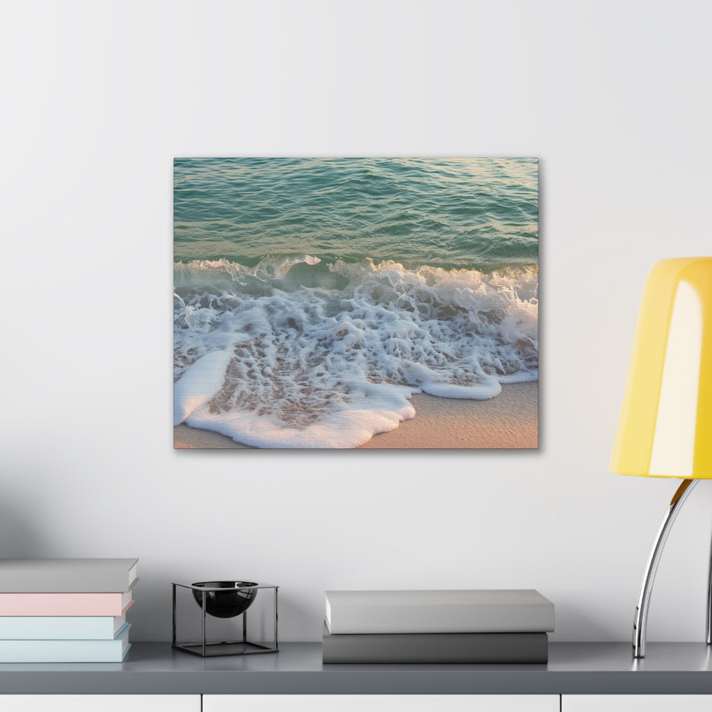Beach Waves Canvas Print — Seashore Ocean Wall Art (Stretched Canvas 0.75")