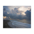 Coastal Storm Canvas Print — Dramatic Beach Lighthouse Wall Art