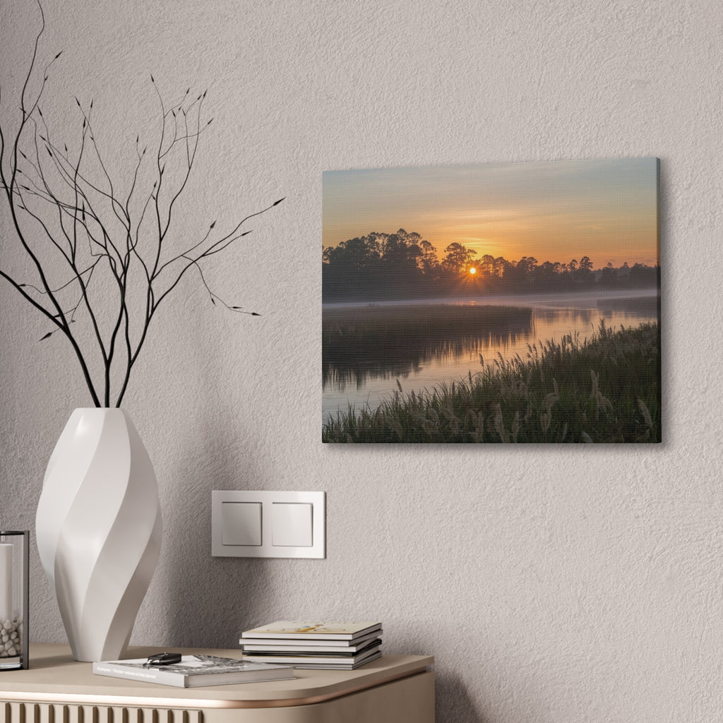 Sunrise Marsh Canvas Print — Tranquil Wetlands Wall Art