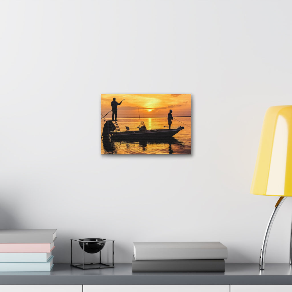 Sunset Fishing Canvas Print – Stretched 1.5" Wall Art