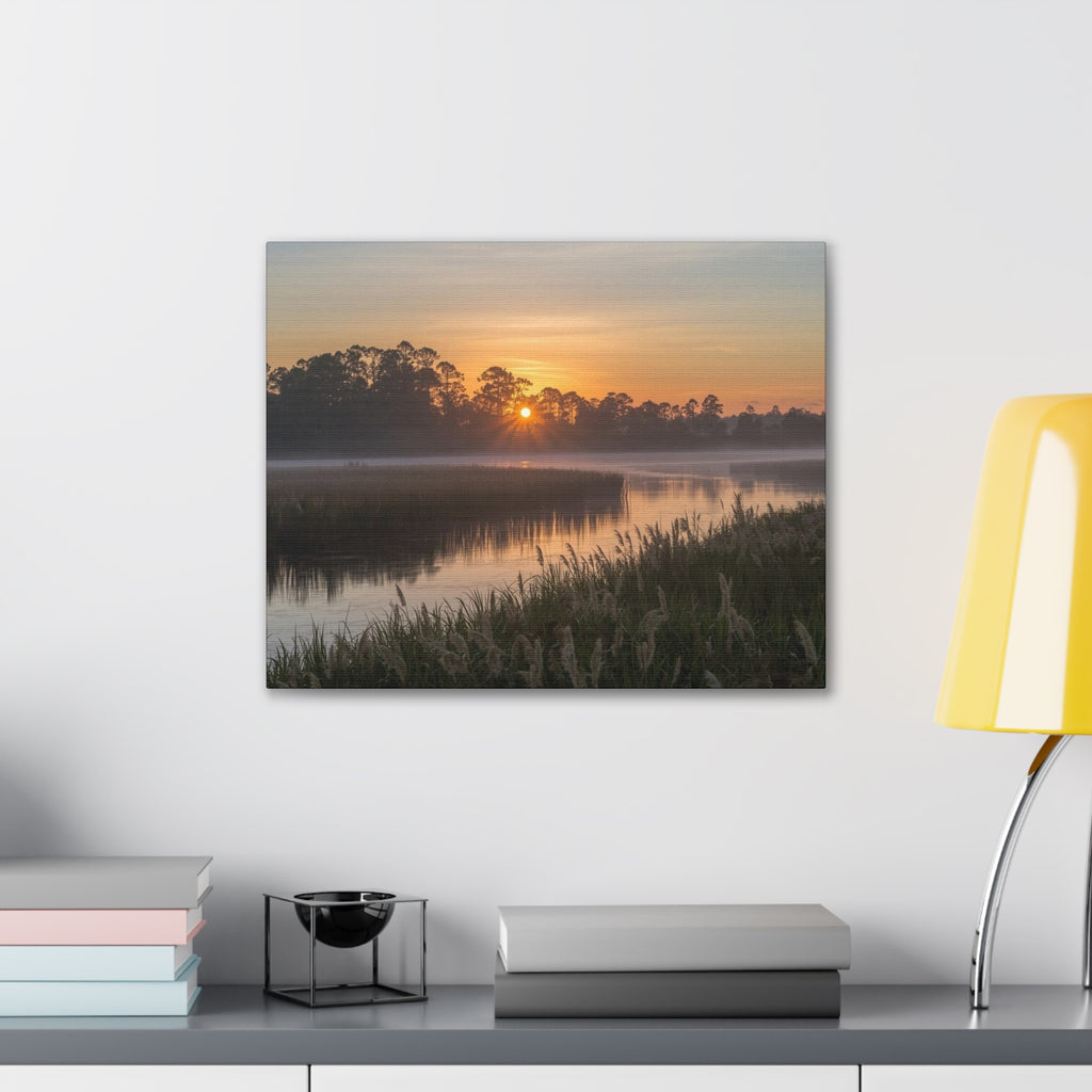 Sunrise Marsh Canvas Print — Tranquil Wetlands Wall Art