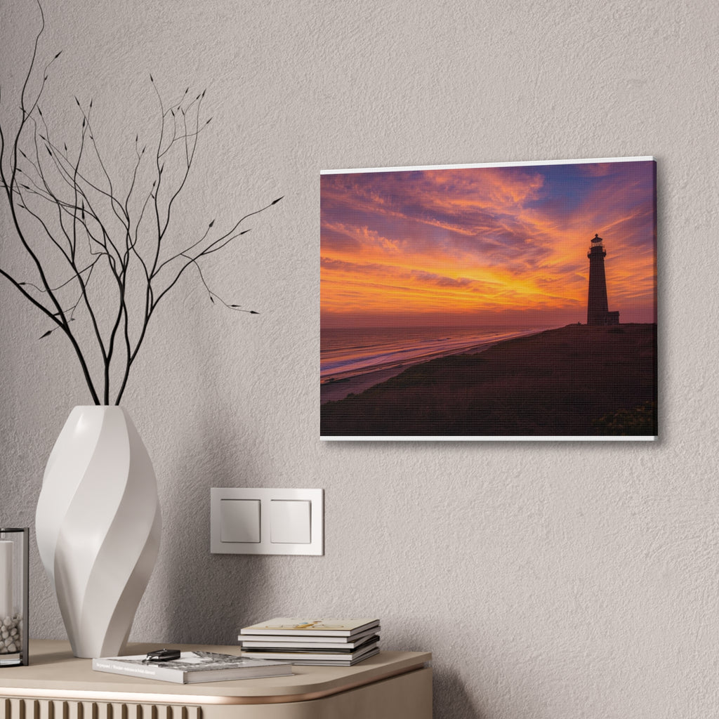 Sunset Lighthouse Canvas Print — Coastal Wall Art