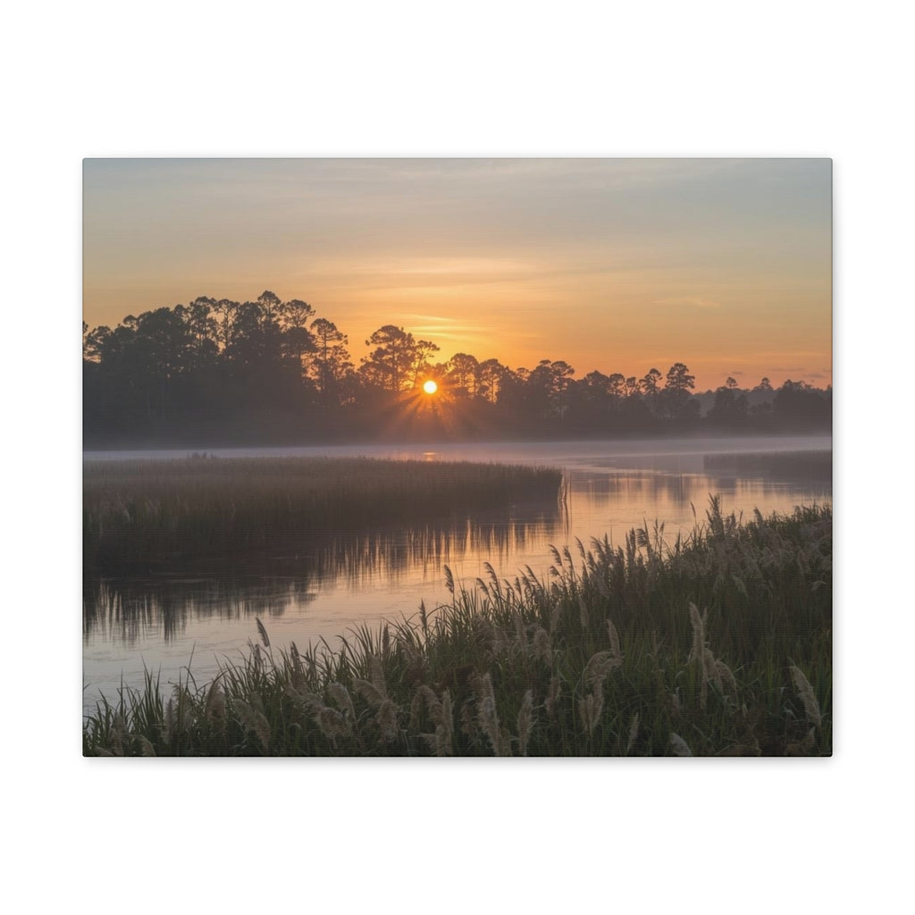 Sunrise Marsh Canvas Print — Tranquil Wetlands Wall Art