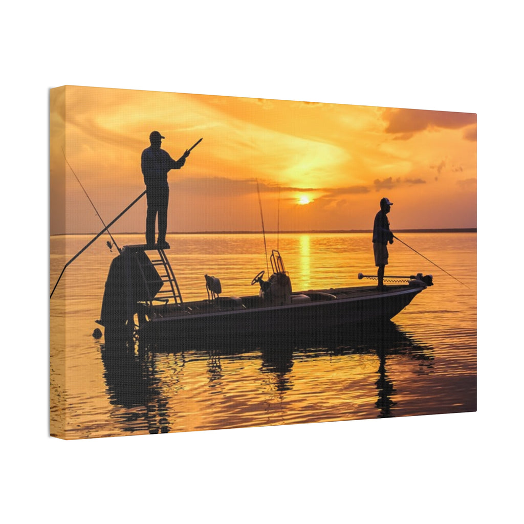 Sunset Fishing Canvas Print – Stretched 1.5" Wall Art