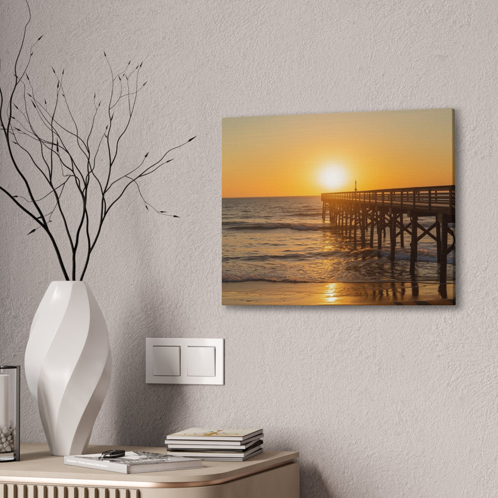 Sunset Pier Canvas Wall Art - Stretched 0.75"