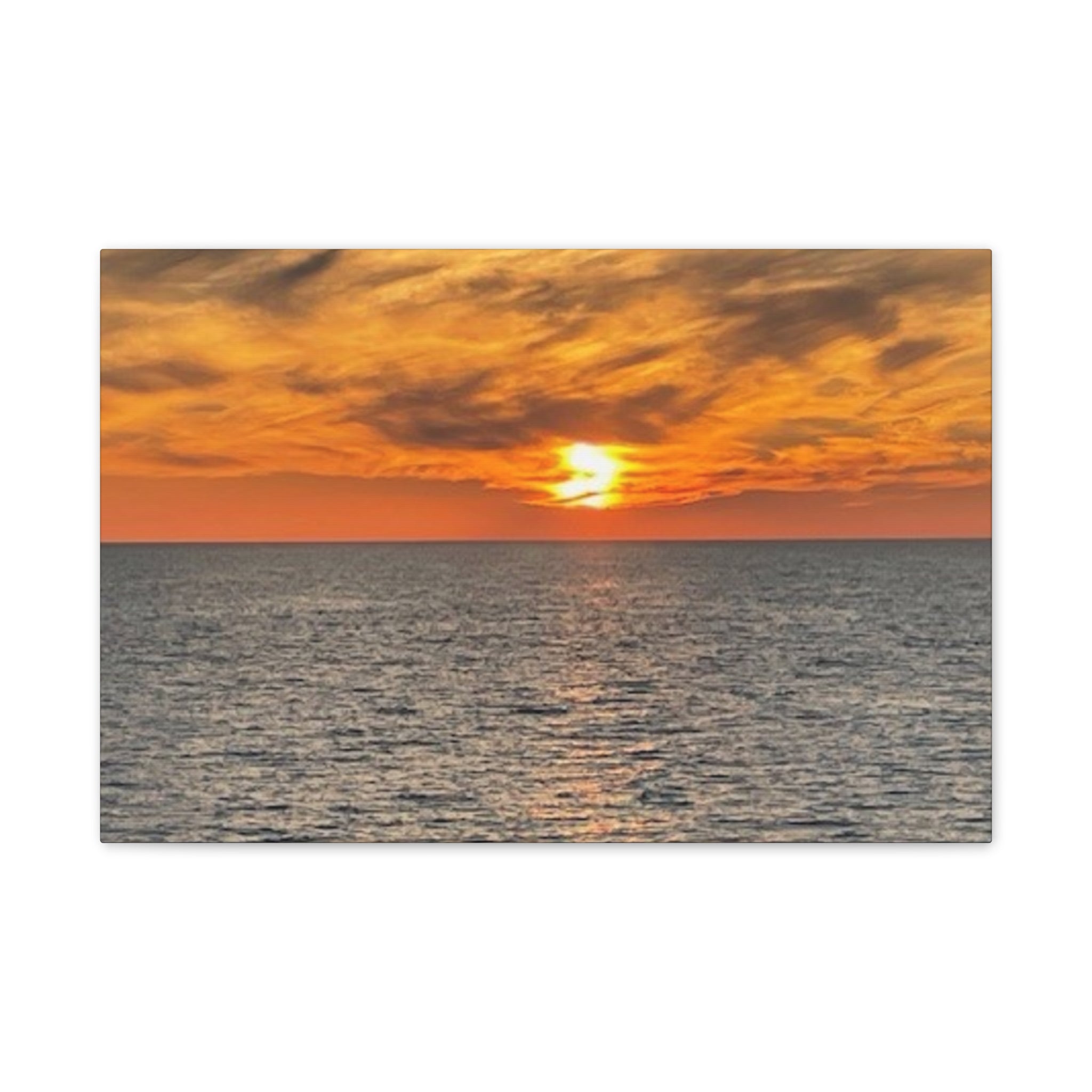 Sunset Over Ocean Canvas Print — Coastal Wall Art