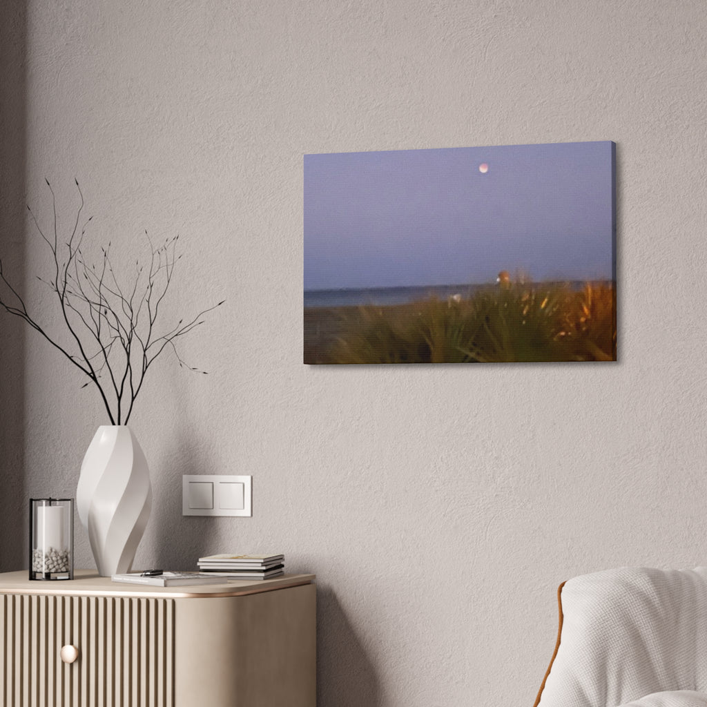 Moonlit Beach Canvas Print — Tranquil Coastal Wall Art