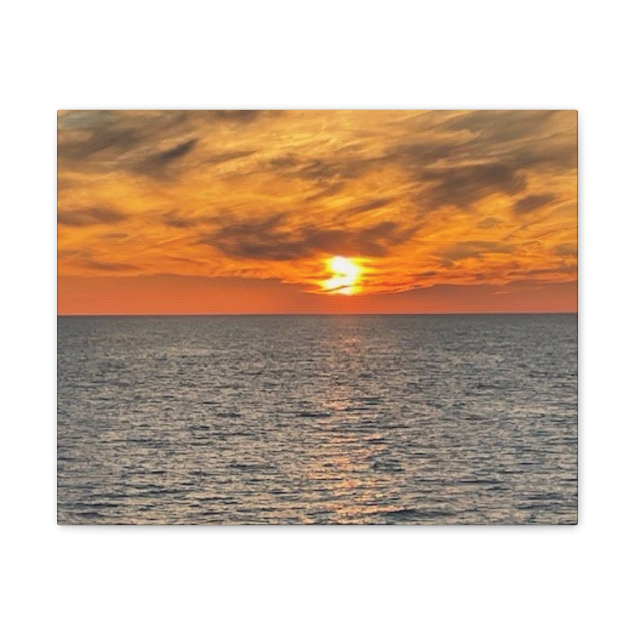 Sunset Over Ocean Canvas Print — Coastal Wall Art