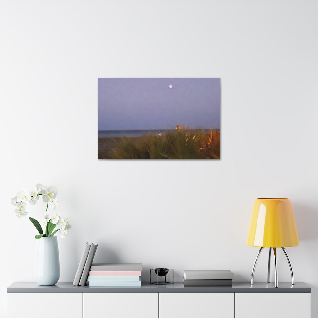 Moonlit Beach Canvas Print — Tranquil Coastal Wall Art