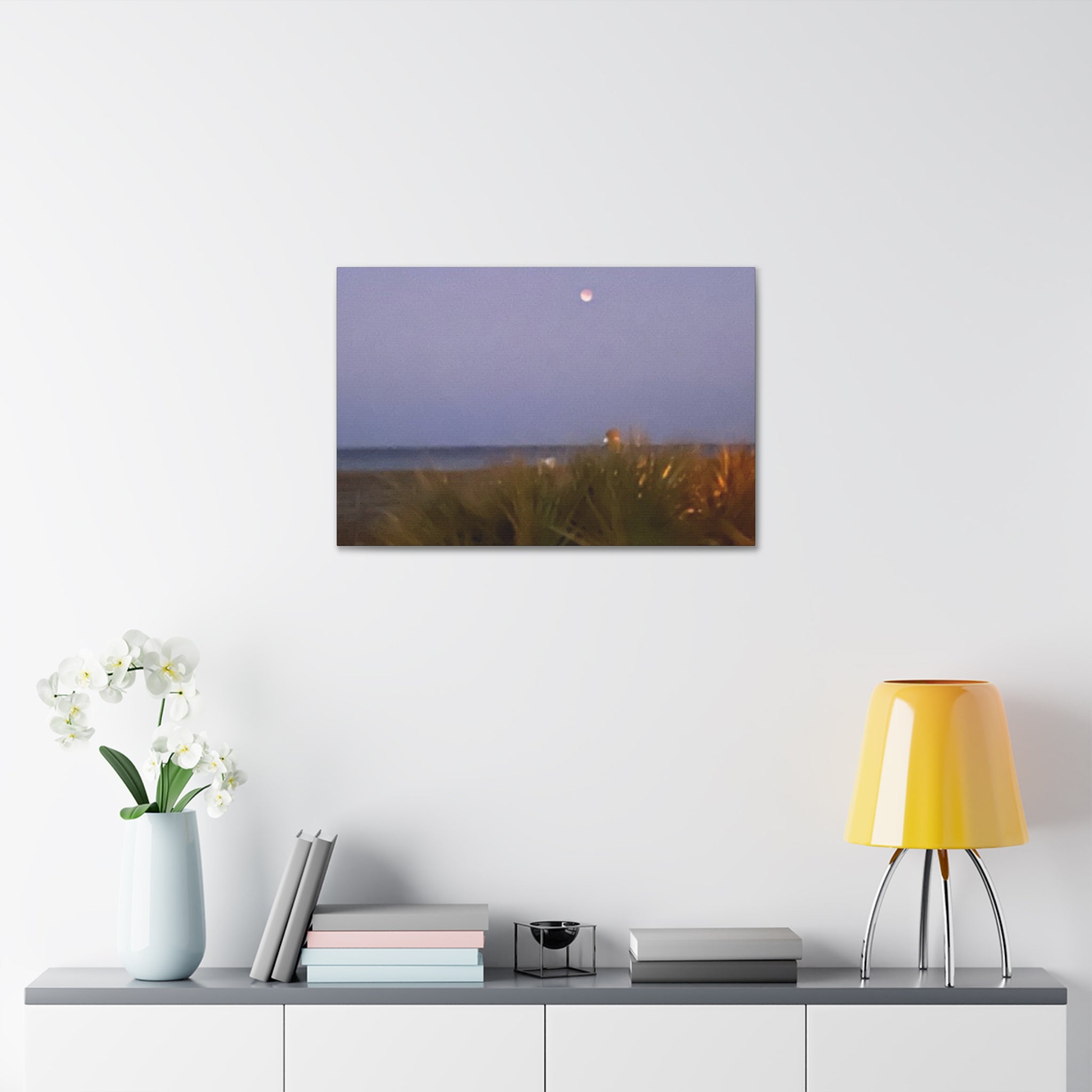 Moonlit Beach Canvas Print — Tranquil Coastal Wall Art