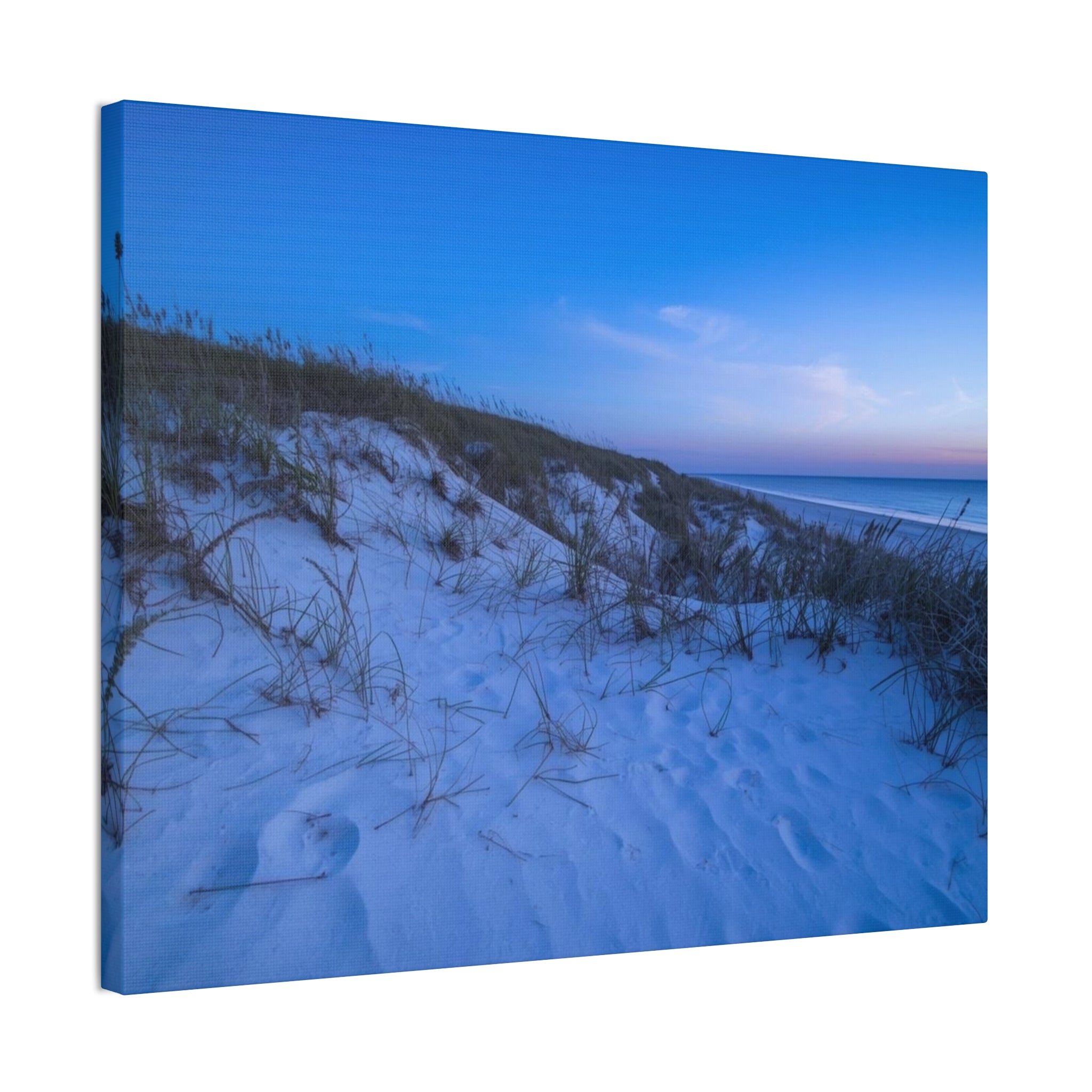Blue Dune Beach Canvas Print — Serene Coastal Wall Art