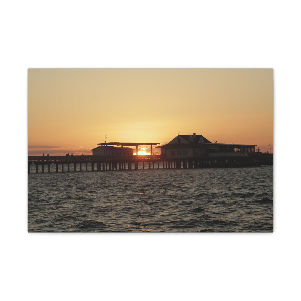 Sunset Pier Canvas Print — Coastal Wall Art