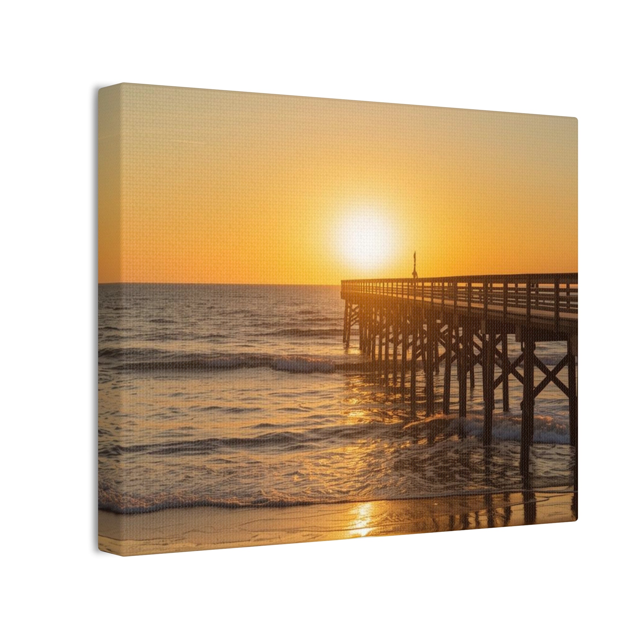 Sunset Pier Canvas Wall Art - Stretched 0.75"