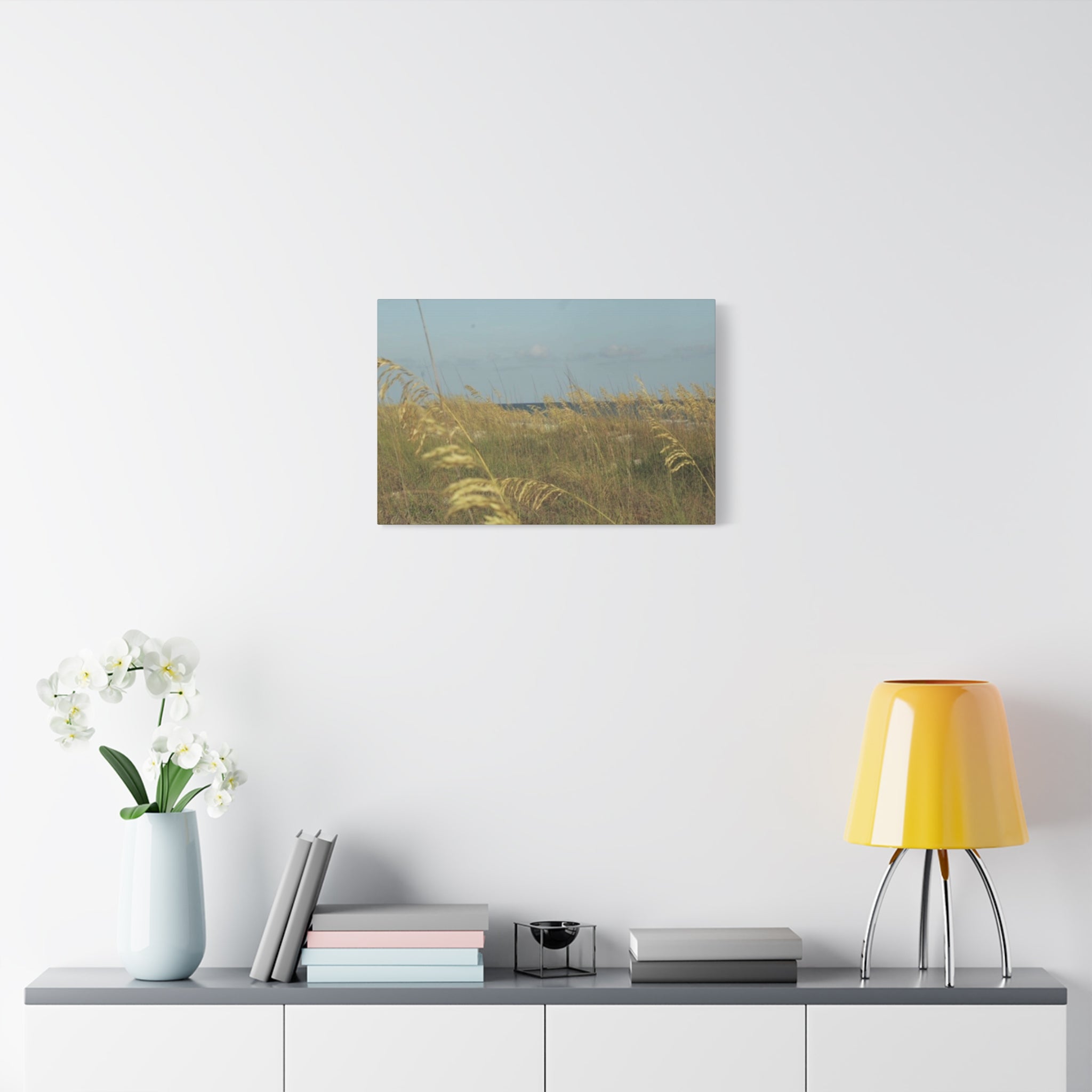 Coastal Sea Oats Canvas Wall Art – Beach Landscape Matte Stretched Canvas