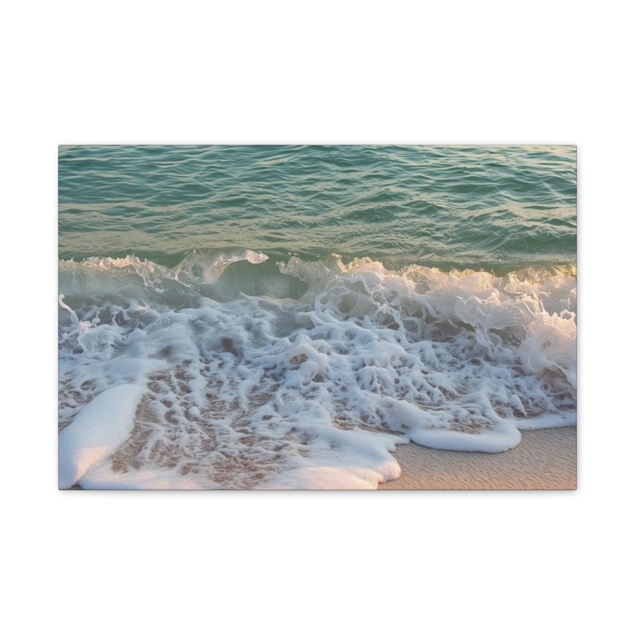 Beach Waves Canvas Print — Seashore Ocean Wall Art (Stretched Canvas 0.75")
