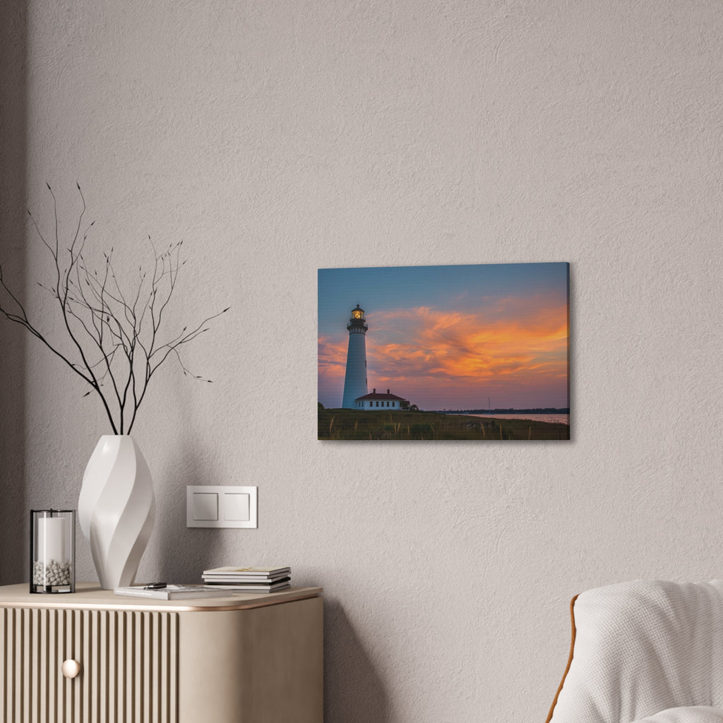 Lighthouse Sunset Canvas Print — Stretched Wall Art