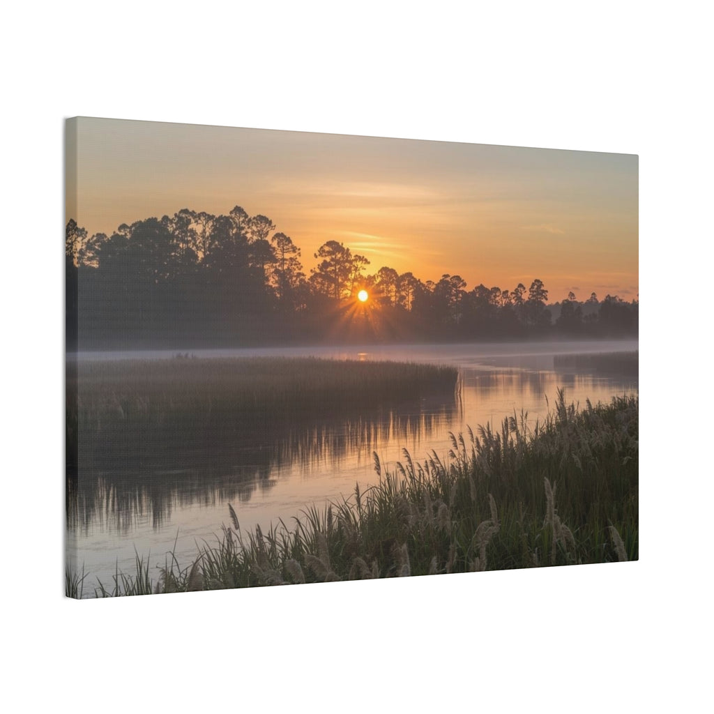 Sunrise Marsh Canvas Print — Tranquil Wetlands Wall Art
