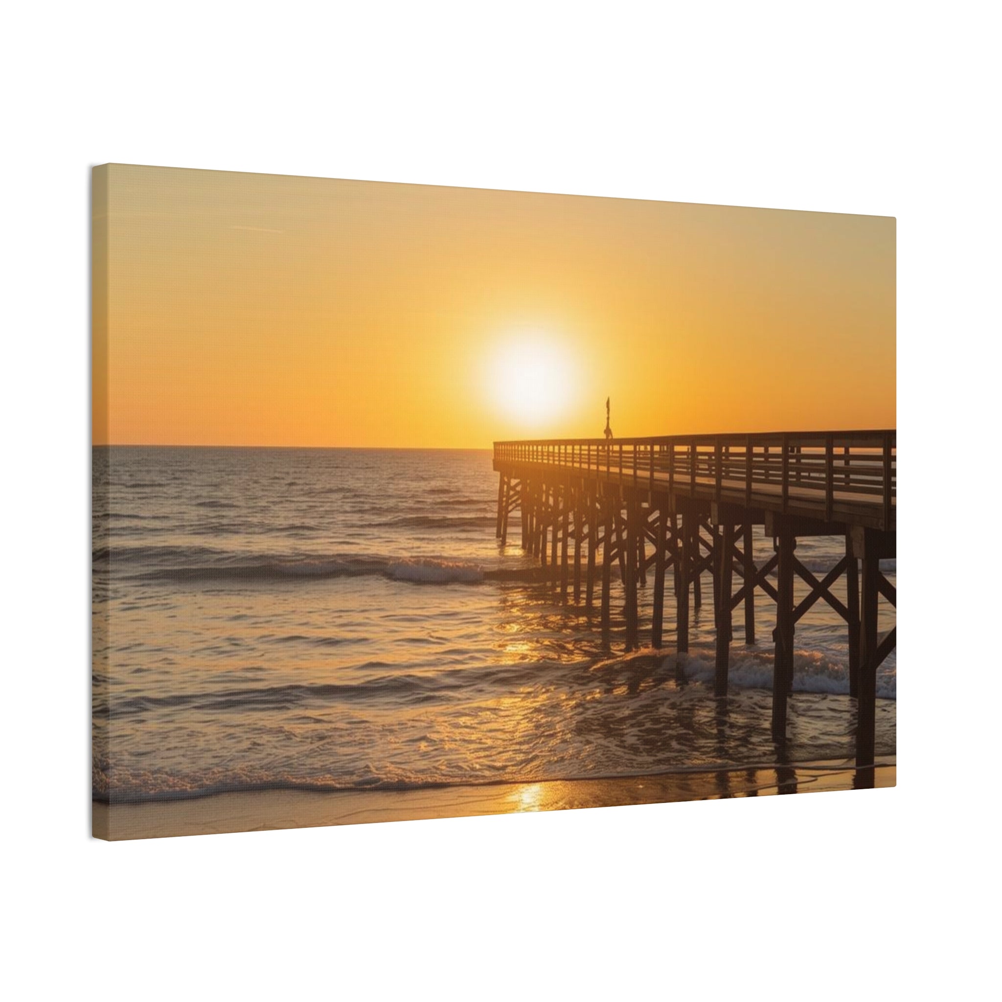 Sunset Pier Canvas Wall Art - Stretched 0.75"