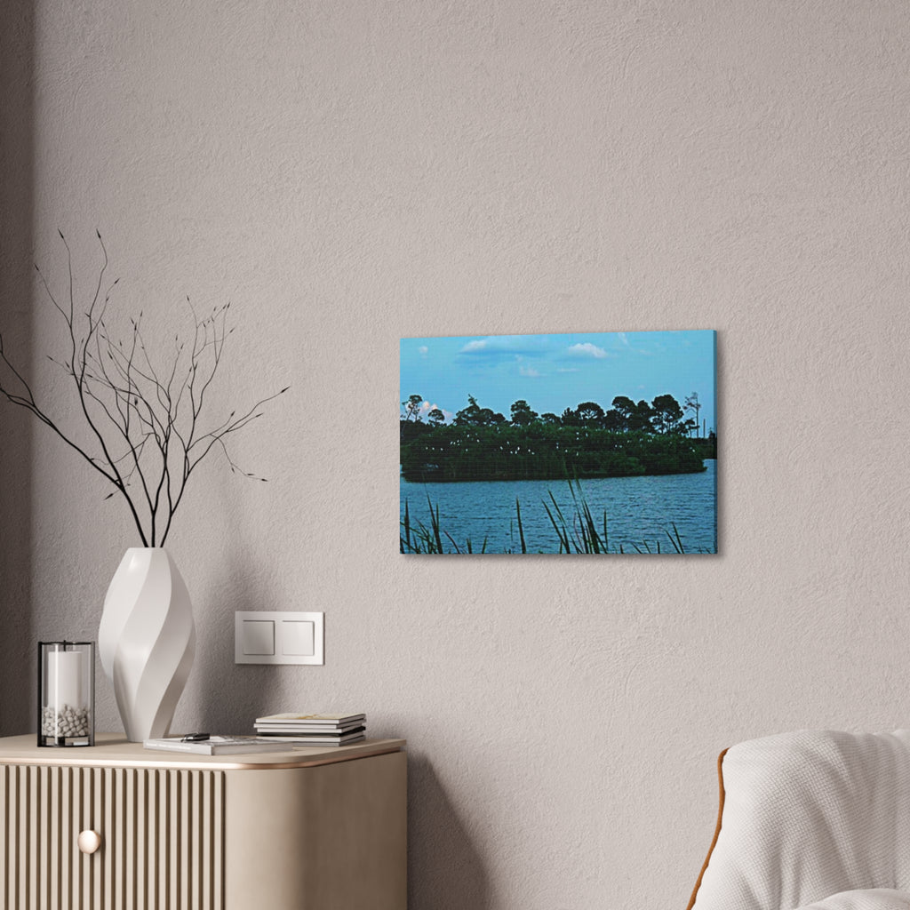 Seaside Marshscape Canvas Print — Tranquil Blue Wetland Wall Art
