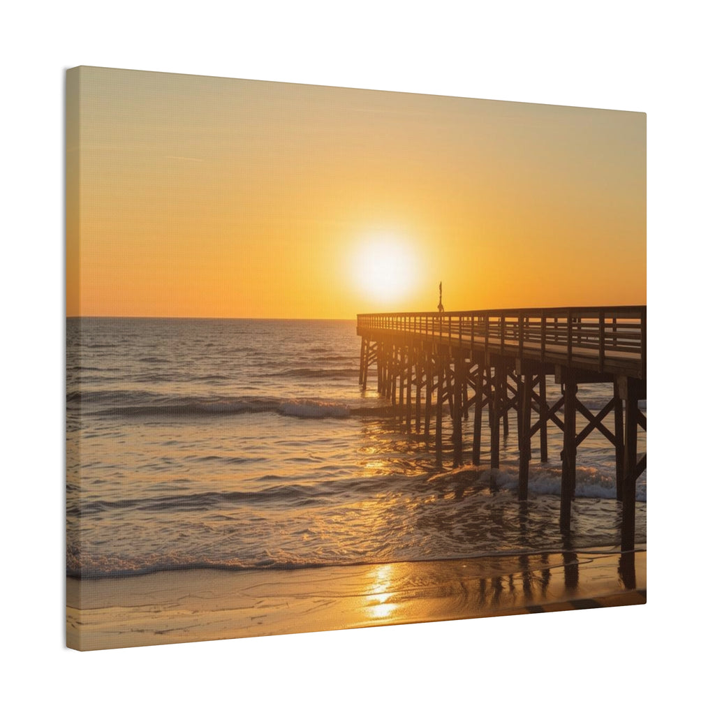 Sunset Pier Canvas Wall Art - Stretched 0.75"