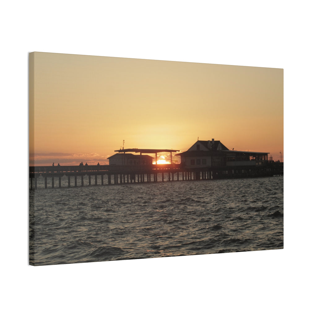 Sunset Pier Canvas Print — Coastal Wall Art