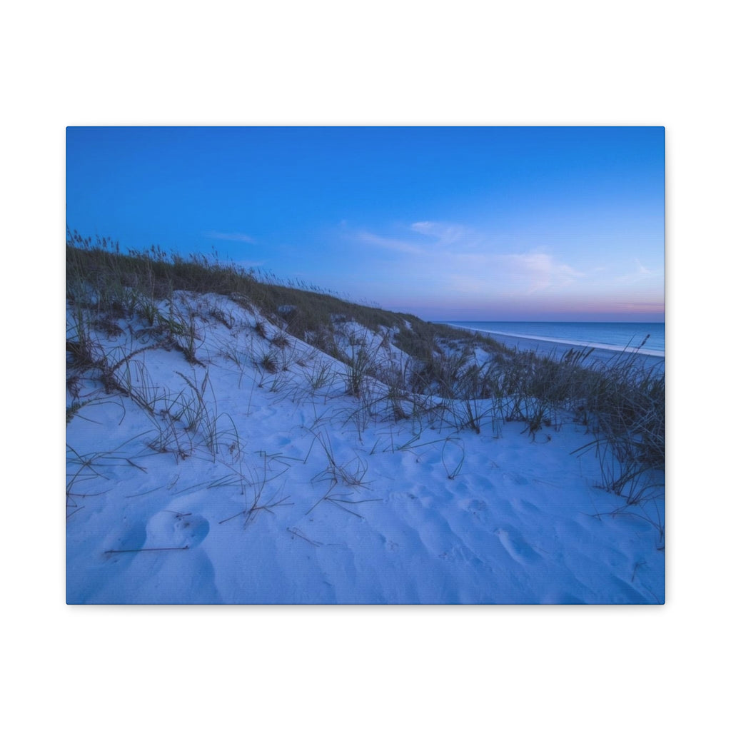 Blue Dune Beach Canvas Print — Serene Coastal Wall Art