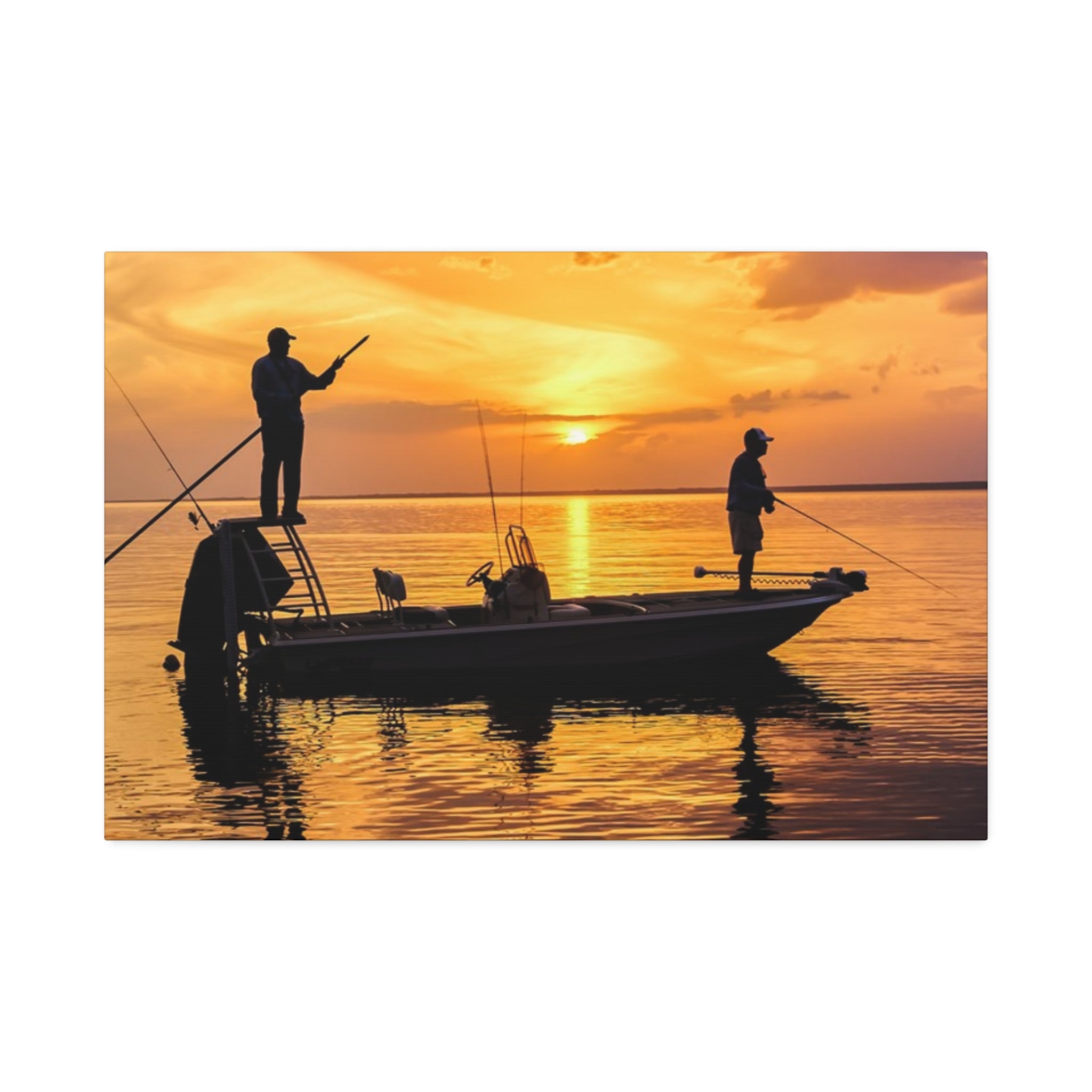 Sunset Fishing Canvas Print – Stretched 1.5" Wall Art