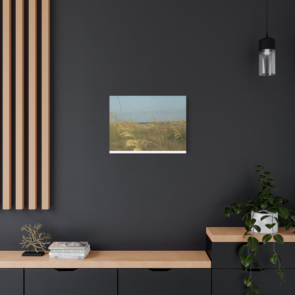 Coastal Sea Oats Canvas Wall Art – Beach Landscape Matte Stretched Canvas