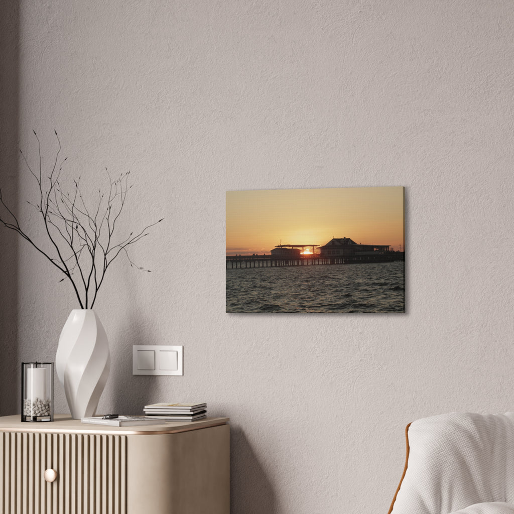 Sunset Pier Canvas Print — Coastal Wall Art