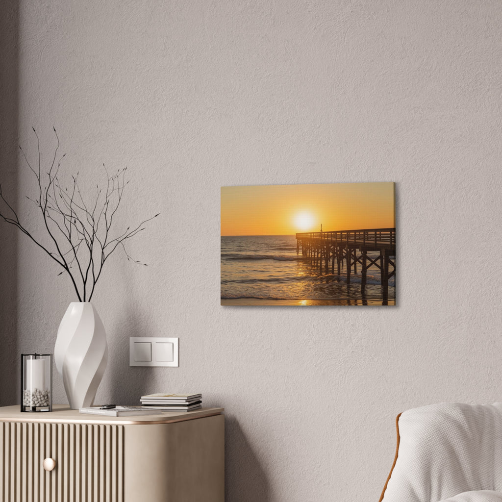 Sunset Pier Canvas Wall Art - Stretched 0.75"